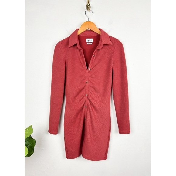 SAYLOR Meliah Pink Ruched Knit Mini Sweater Dress Sz S - Picture 4 of 13